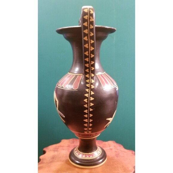 Vintage Reproduction Greek Pottery Panathenaic Amphora Achilles Kills Kephalos - Picture 5 of 7